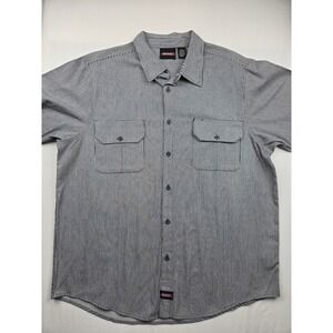 Dickies Hickory Stripe Work Shirt Men's 3XL Railroad Stripe Button Up Workwear